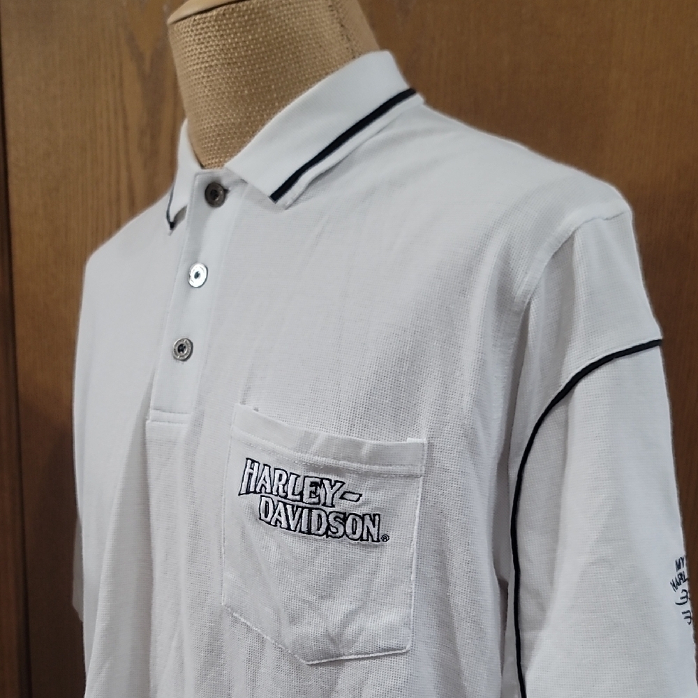 Harley-Davidson White Polo with Black Details